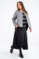 'Juline' Blouse Jacket – Denim with Stretch, Feminine & Modern