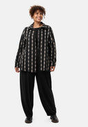 'Karena' Blusenjacke - Baumwoll-Stretch, Streifenlook