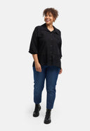 'Veloura' blouse – linen blend, lace hem