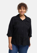 'Veloura' blouse – linen blend, lace hem