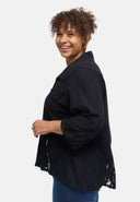 'Veloura' blouse – linen blend, lace hem