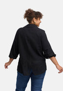 'Veloura' blouse – linen blend, lace hem