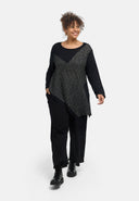'Perlina' tunic – mixed materials, split hem