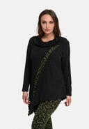 'Seriva' Tunic – A-Line with Shawl Collar & Diagonal Panel