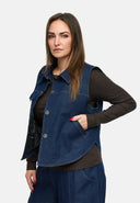 'Amira' Vest – dark denim, casual & with stretch