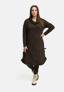 'Brunel' Dress – Cowl-Neck, Side Ruching & Midi Length