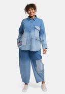 'Sky' Blouse – Premium Denim, Patch & Stretch