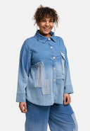 'Sky' Blouse – Premium Denim, Patch & Stretch