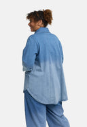 'Sky' Blouse – Premium Denim, Patch & Stretch