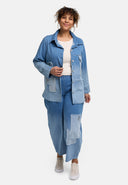 'Sky' Blouse – Premium Denim, Patch & Stretch