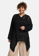 'Cotture' Knitted Shirt Long – A-Line in Airy Openwork Structure