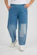 'Sky' Trousers – Premium Denim, Patch & Stretch