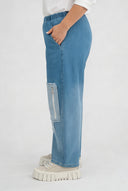 'Sky' Trousers – Premium Denim, Patch & Stretch