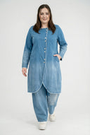 'Sky' Coat – Premium Denim, Ombre Wash & Stretch