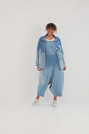 'Sky' Blouse – Premium Denim, Patch & Stretch